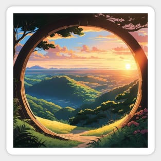 Circle in a landscape Sticker